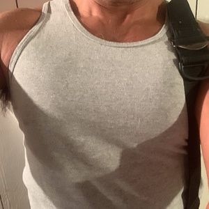 Gray Cotton Tank Top Wife Beater Underwear. Great for gym, work, running.